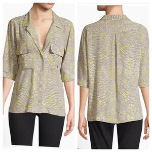 Equipment Parnella Utilitarian Snakeskin Print Blouse Sz XS